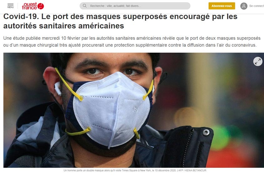 Covid-19. Le port des masques superposés encouragé par les autorités sanitaires américaines
